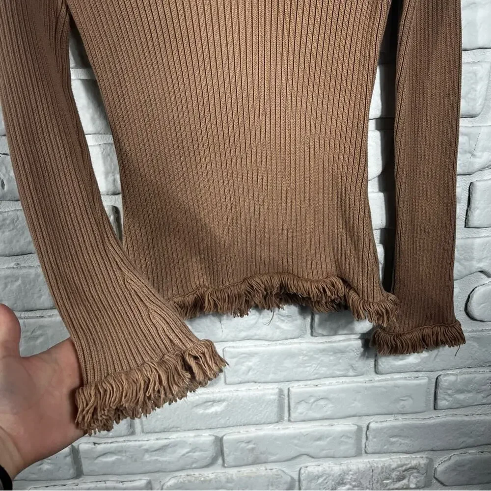 Xhilaration Y2K Long Sleeve Fringe Top Size Medium - Picture 8 of 8